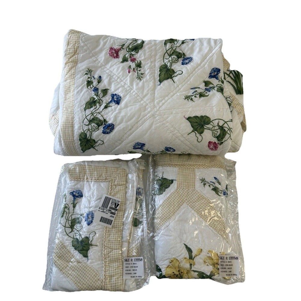 Quilt 80x80 Inches Yellow Farm House Cottagecore With 2 Shams